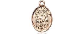 14kt Gold Saint Rosalia Medal Engraved Catholic Saint Jewelry