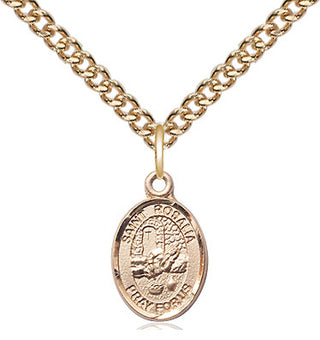 14kt Gold Saint Rosalia Medal Engraved Catholic Saint Jewelry