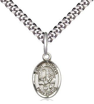 Pewter Saint Rosalia Medal Religious and Catholic Jewelry Engraved Catholic Saint Jewelry