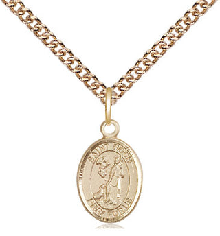 14kt Gold Saint Roch Medal Engraved Catholic Saint Jewelry
