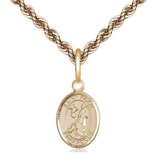 14kt Gold Saint Roch Medal Engraved Catholic Saint Jewelry