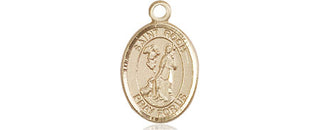 14kt Gold Saint Roch Medal Engraved Catholic Saint Jewelry