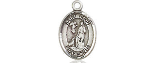 Pewter Saint Roch Medal Engraved Catholic Saint Jewelry