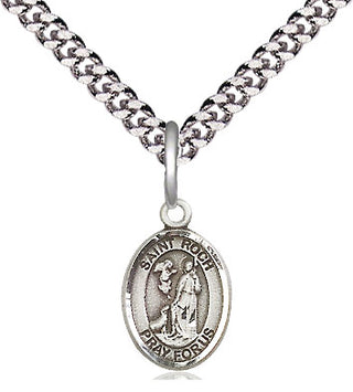 Pewter Saint Roch Medal Religious and Catholic Jewelry Engraved Catholic Saint Jewelry