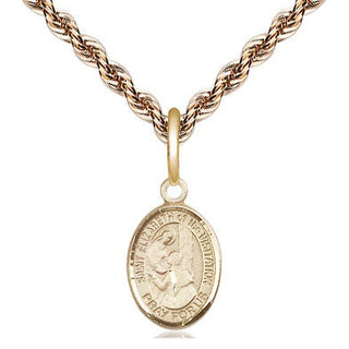 14kt Gold Saint Elizabeth of the Visitation Medal Engraved Catholic Saint Jewelry