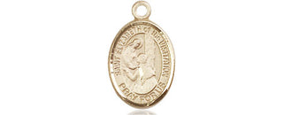 14kt Gold Saint Elizabeth of the Visitation Medal Engraved Catholic Saint Jewelry