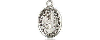 Pewter Saint Elizabeth of the Visitation Medal Engraved Catholic Saint Jewelry