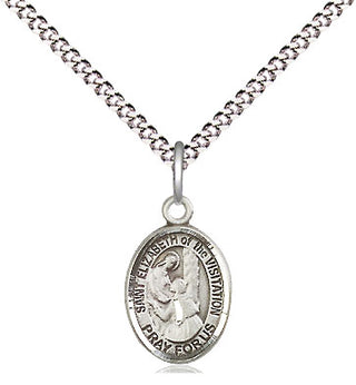 Pewter Saint Elizabeth of the Visitation Medal Religious and Catholic Jewelry Engraved Catholic Saint Jewelry