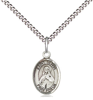 Pewter Saint Olivia Medal Religious and Catholic Jewelry Engraved Catholic Saint Jewelry