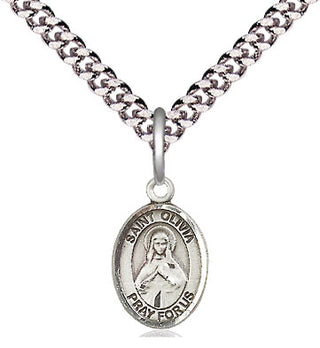 Pewter Saint Olivia Medal Religious and Catholic Jewelry Engraved Catholic Saint Jewelry