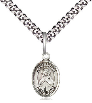Pewter Saint Olivia Medal Religious and Catholic Jewelry Engraved Catholic Saint Jewelry