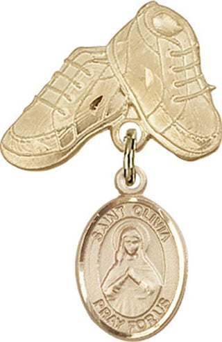 14kt Gold Filled Baby Boots St. Olivia Baby Badge - Engravable