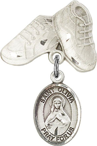 Sterling Silver Baby Boots St. Olivia Baby Badge - Engravable