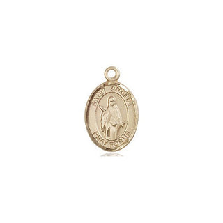 14kt Gold Saint Amelia Medal Engraved Catholic Saint Jewelry