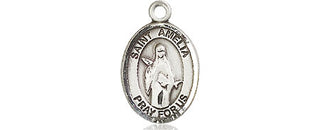 Pewter Saint Amelia Medal Engraved Catholic Saint Jewelry