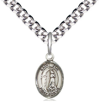 Pewter Saint Zoe of Rome Medal Religious and Catholic Jewelry Engraved Catholic Saint Jewelry