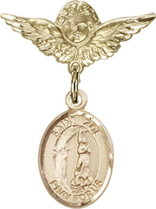 14kt Gold Small Angel w/Wings St. Zoe of Rome Baby Badge - Engravable