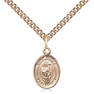 14kt Gold Filled Saint Ronan Medal Religious and Catholic Jewelry Engraved Catholic Saint Jewelry