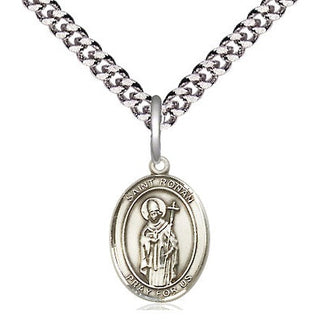 Pewter Saint Ronan Medal Religious and Catholic Jewelry Engraved Catholic Saint Jewelry
