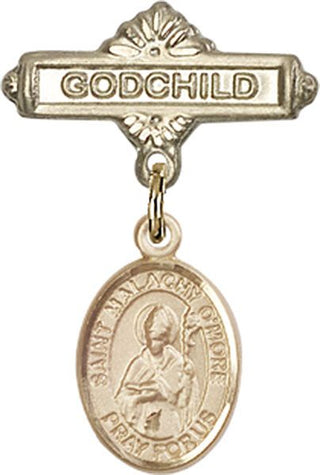 14kt Gold Filled Godchild St. Malachy O'More Baby Badge - Engravable