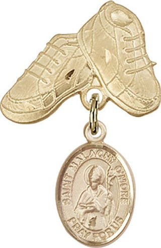 14kt Gold Filled Baby Boots St. Malachy O'More Baby Badge - Engravable