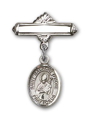 Sterling Silver Polished Badge Pin St. Malachy O'More Baby Badge - Engravable