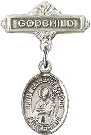 Sterling Silver Godchild St. Malachy O'More Baby Badge - Engravable