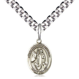Pewter Saint Anthony of Egypt Medal Religious and Catholic Jewelry Engraved Catholic Saint Jewelry
