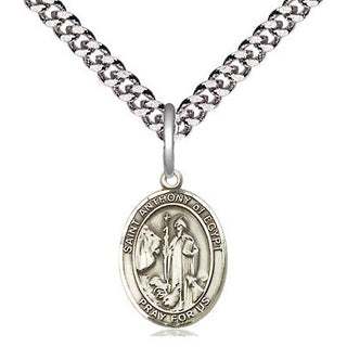 Pewter Saint Anthony of Egypt Medal Religious and Catholic Jewelry Engraved Catholic Saint Jewelry