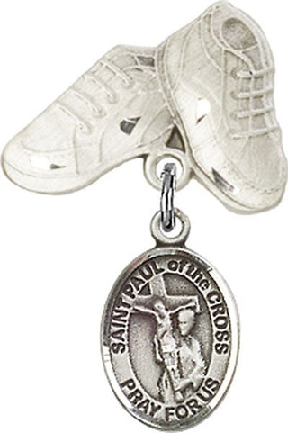 Sterling Silver Baby Boots St. Paul of the Cross Baby Badge - Engravable
