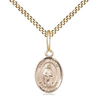 14kt Gold Filled Saint Odilia Medal Religious and Catholic Jewelry Engraved Catholic Saint Jewelry