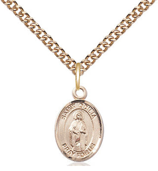 14kt Gold Filled Saint Odilia Medal Religious and Catholic Jewelry Engraved Catholic Saint Jewelry