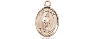 14kt Gold Saint Odilia Medal Engraved Catholic Saint Jewelry