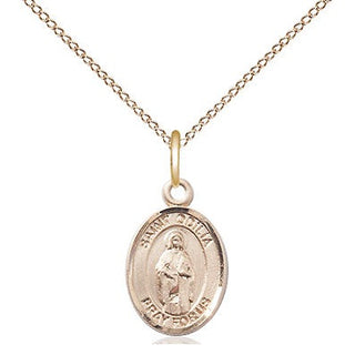 14kt Gold Saint Odilia Medal Engraved Catholic Saint Jewelry