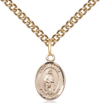14kt Gold Saint Odilia Medal Engraved Catholic Saint Jewelry