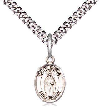 Pewter Saint Odilia Medal Religious and Catholic Jewelry Engraved Catholic Saint Jewelry