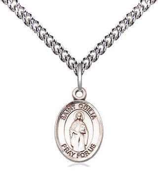 Sterling Silver Saint Odilia Medal Religious and Catholic Jewelry Engraved Catholic Saint Jewelry