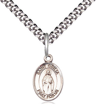 Sterling Silver Saint Odilia Medal Religious and Catholic Jewelry Engraved Catholic Saint Jewelry