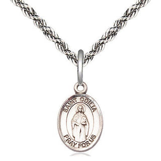 Sterling Silver Saint Odilia Medal Religious and Catholic Jewelry Engraved Catholic Saint Jewelry