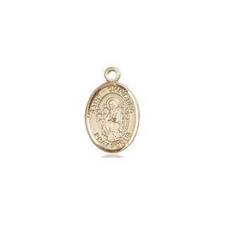 14kt Gold Saint Christina the Astonishing Medal Engraved Catholic Saint Jewelry
