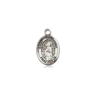 Pewter Saint Christina the Astonishing Medal Engraved Catholic Saint Jewelry