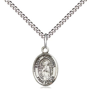 Pewter Saint Christina the Astonishing Medal Religious and Catholic Jewelry Engraved Catholic Saint Jewelry