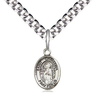 Pewter Saint Christina the Astonishing Medal Religious and Catholic Jewelry Engraved Catholic Saint Jewelry