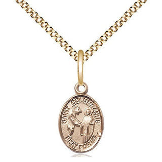 14kt Gold Filled Saint Columbanus Medal Religious and Catholic Jewelry Engraved Catholic Saint Jewelry