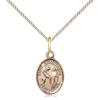 14kt Gold Filled Saint Columbanus Medal Religious and Catholic Jewelry Engraved Catholic Saint Jewelry