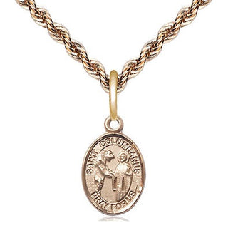 14kt Gold Filled Saint Columbanus Medal Religious and Catholic Jewelry Engraved Catholic Saint Jewelry