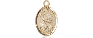 14kt Gold Saint Gianna Medal Engraved Catholic Saint Jewelry