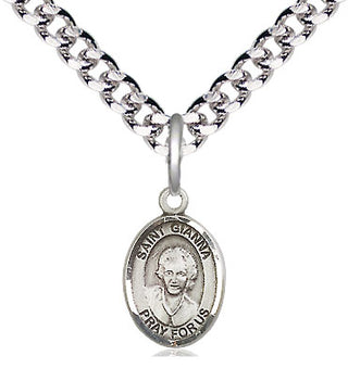 Pewter Saint Gianna Medal Religious and Catholic Jewelry Engraved Catholic Saint Jewelry