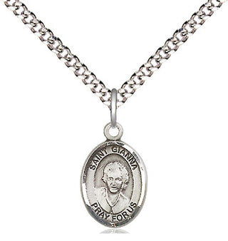 Pewter Saint Gianna Medal Religious and Catholic Jewelry Engraved Catholic Saint Jewelry
