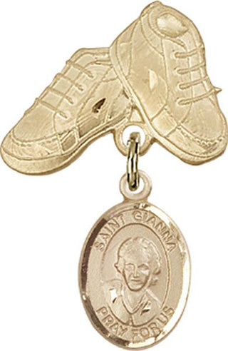 14kt Gold Filled Baby Boots St. Gianna Beretta Molla Baby Badge - Engravable